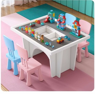 Multi-functional Solid Wood Building Blocks Table for Shopping Mall Children's Lapaobao Assembled Educational Toys High and Large Sand for Boys and Girls