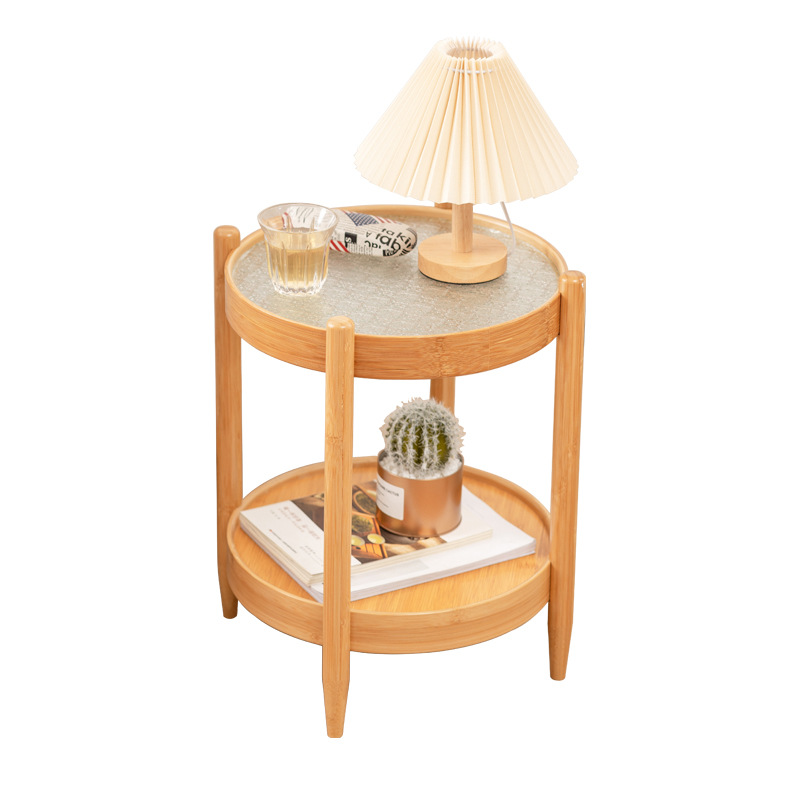 Ronda Begonia flor mesa lateral de cristal hogar sala de estar Internet celebridad sofá pequeña mesa lateral balcón estante de almacenamiento creativo pequeña mesa de té