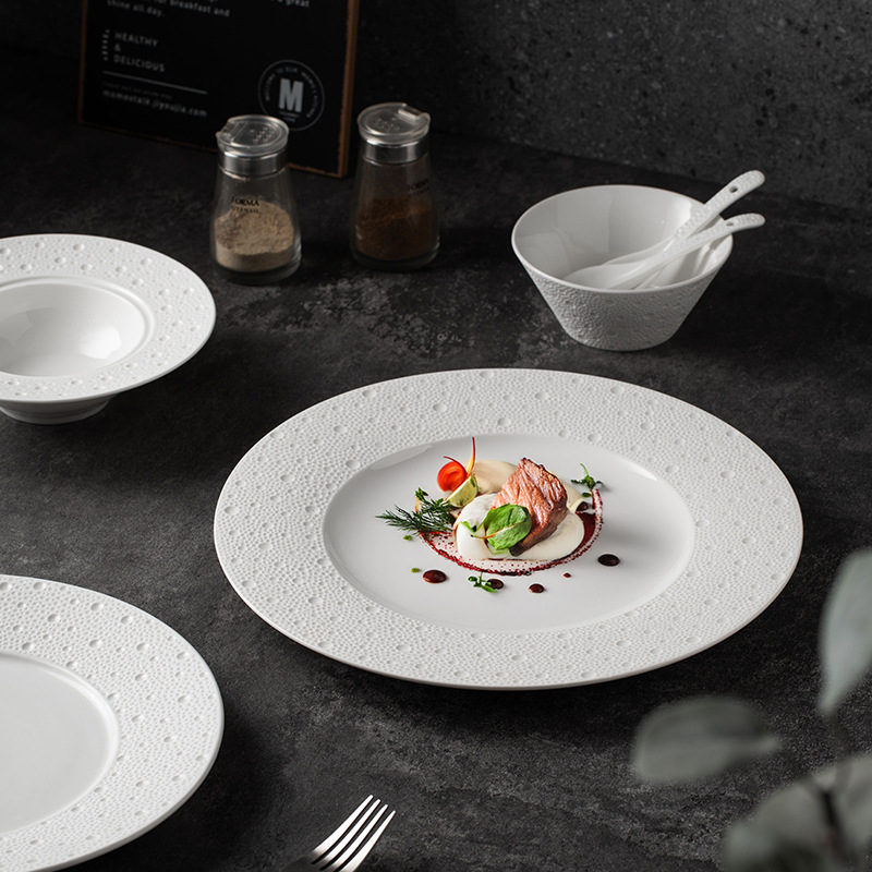 Cerámica gota de agua diseño creativo platos y platos selección de cubiertos de cerámica conjuntos de cubiertos domésticos de alta calidad al por mayor