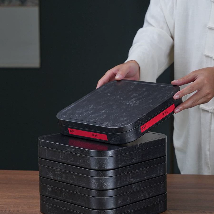 Ретро упаковочная коробка для чая и торта, пустая коробка для чая Пуэр, коробка для белого чая Fuding, банка для хранения, железная коробка, коробка для хранения, банка