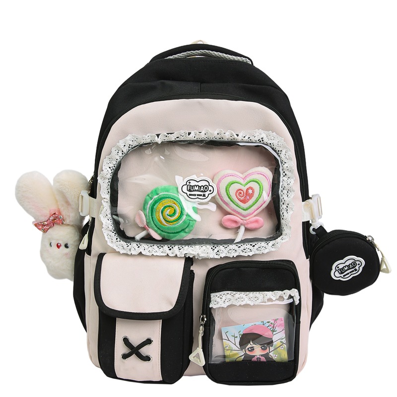 Mochila de estudiantes de alto valor facial, mochila de escuela secundaria, mochila multicapa, mochila de dolor dulce, mochila de ocio, mujer