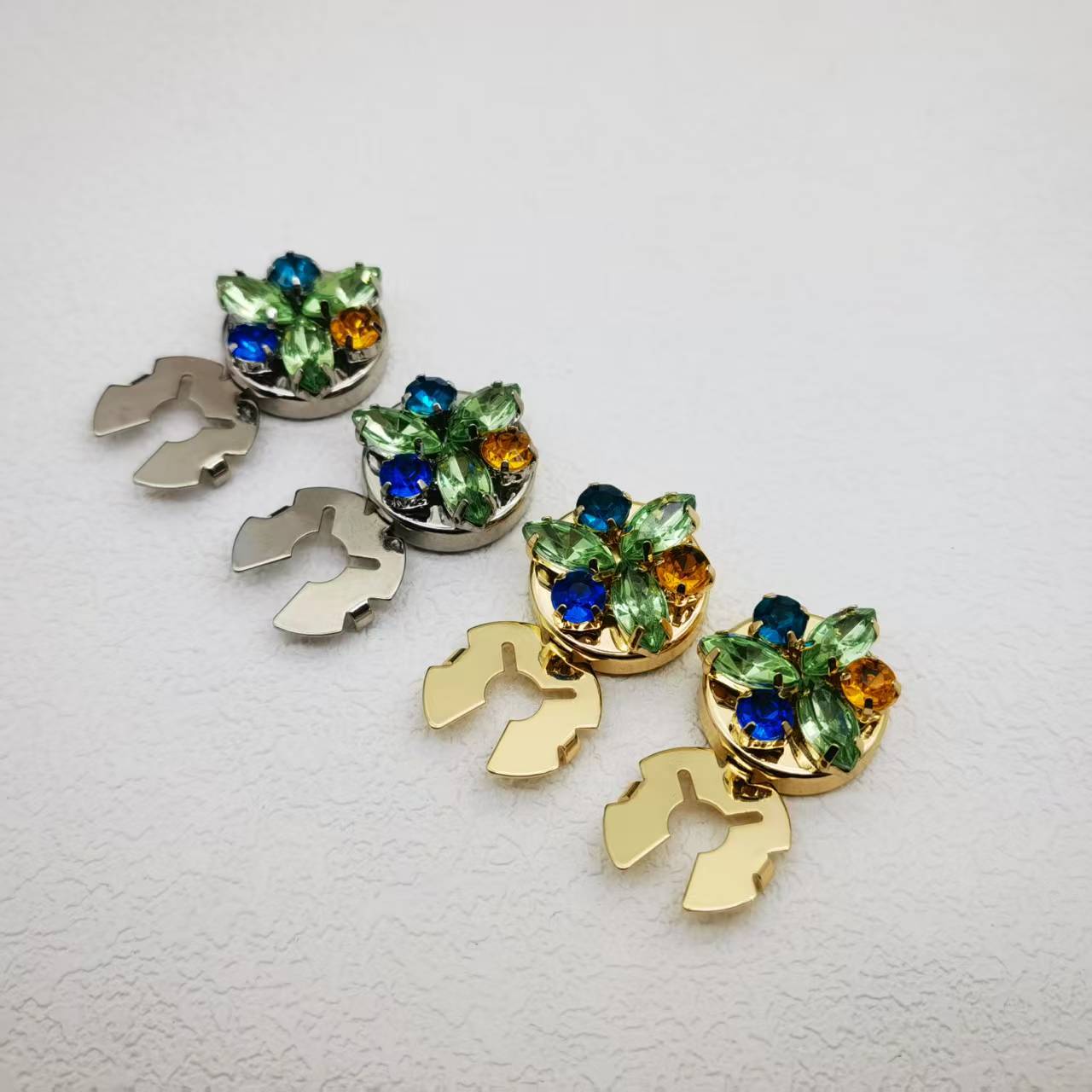 Decorative Buttons Cufflinks Men's and Women's Shirts 17.5mm Jewelry Accessories Dripping Oil Butterfly Burned Blue Zircon