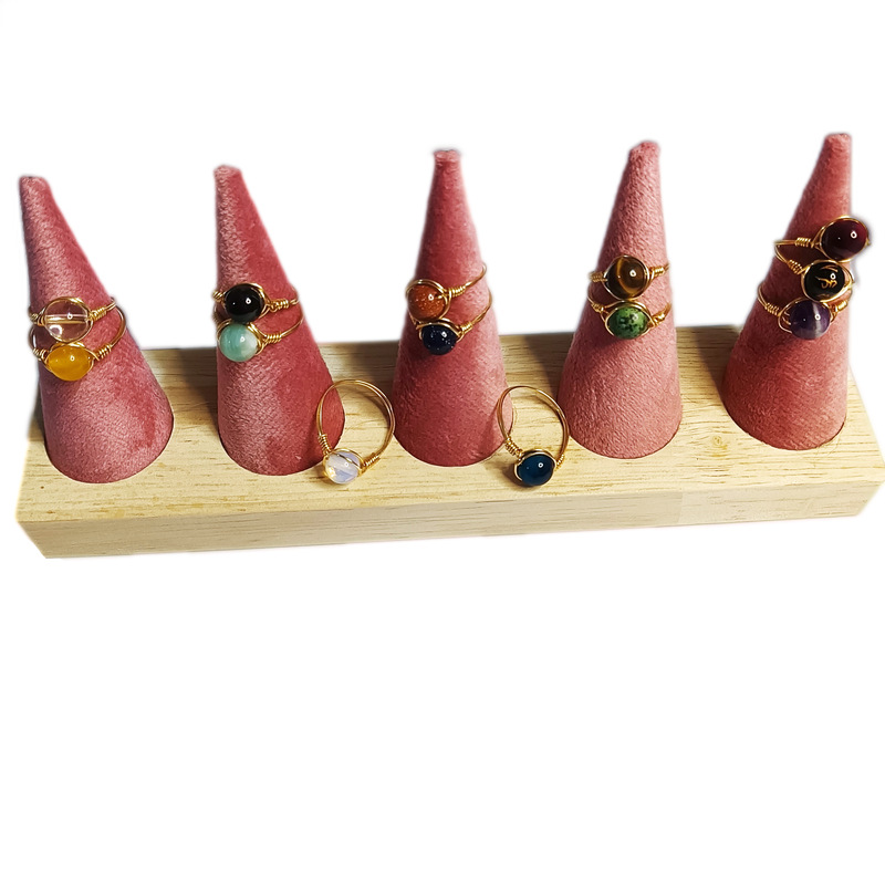 Fashion Round natural stone Rings 1 Piece