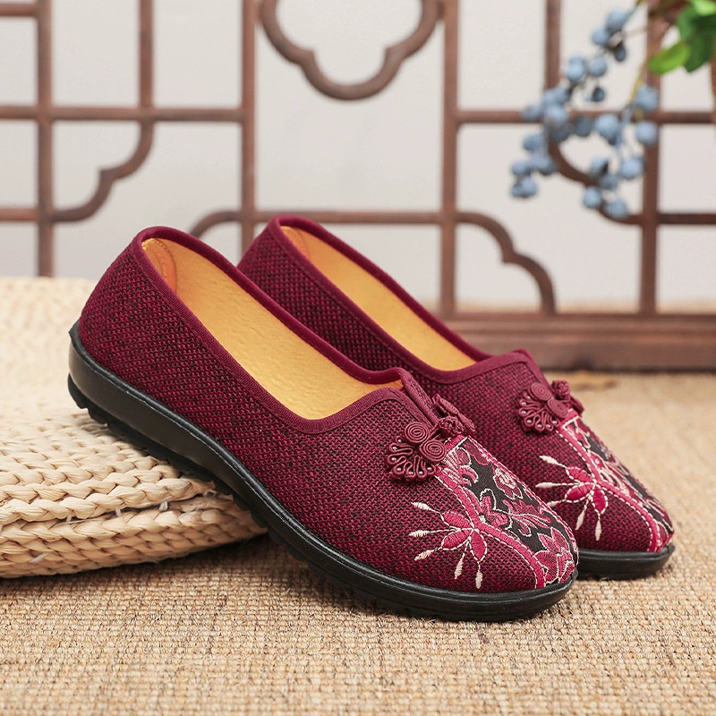 Весенние старые пекинские тканевые туфли, женская обувь на плоской подошве, повседневная рабочая обувь на плоской подошве, обувь для беременных, обувь для мамы, обувь для бабушки, женская обувь