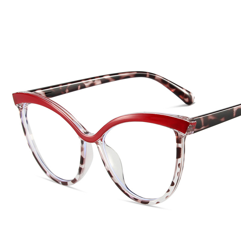 TR90 anti-azul claro gafas lisas ceja ins internet celebridad estilo ojo de gato gafas marco personalidad europea y americana transfronteriza color a juego gafas marco