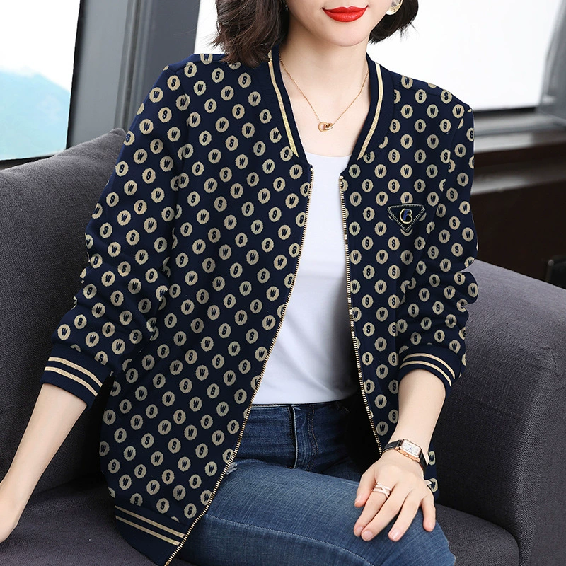 衣女新款开衫外套短款秋季百搭妈妈洋气休闲宽松防晒长袖棒球上衣