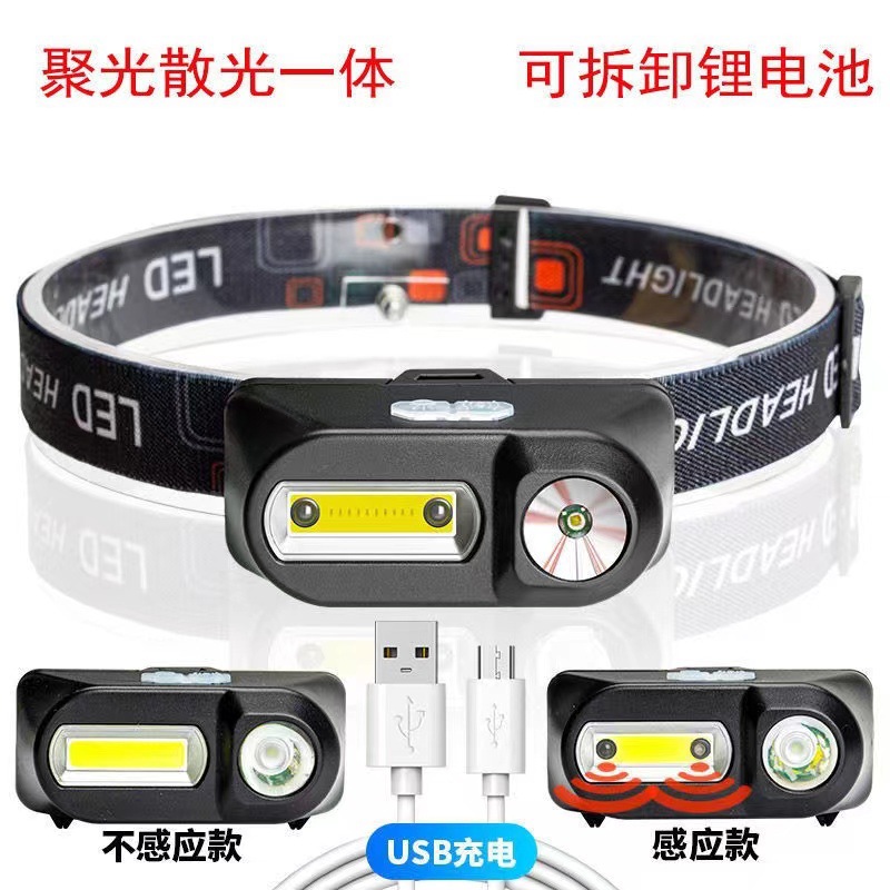 Faro de inducción LED luz fuerte recargable de largo alcance Super brillante montado en la cabeza lámpara de minero pesca nocturna hogar trabajo al aire libre a prueba de agua