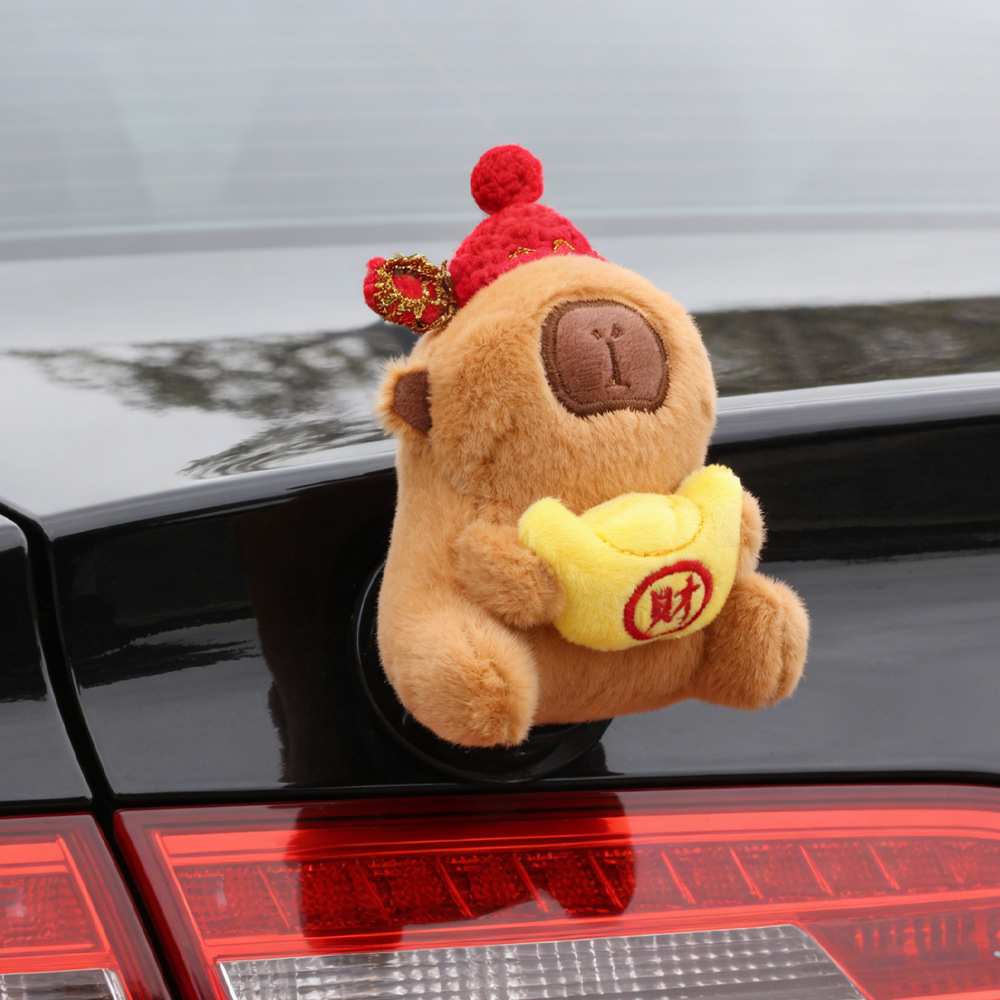 Aplicable para Tesla accesorios de cola de automóviles muñecas pegatinas de automóviles de muñecas Capibara clips muñecas accesorios de automóviles exteriores