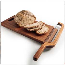 实木菜面包刀菜板带磁铁套装 土司法棍面包切片便携切割菜板