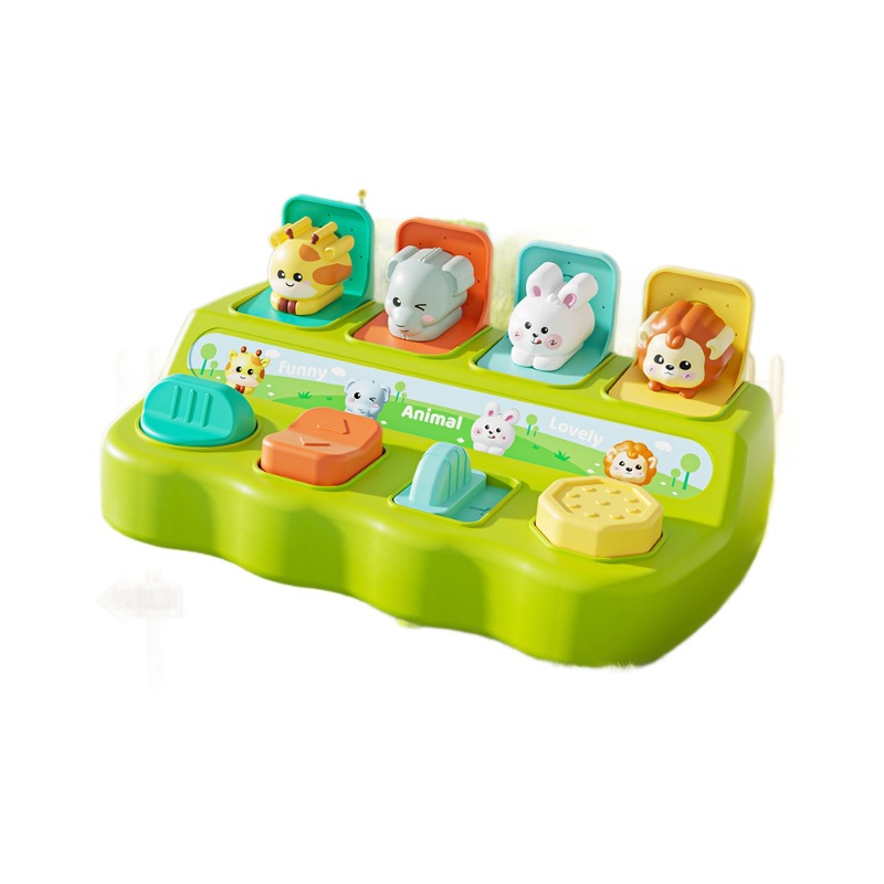 어린이 인과성 몬테소리 조기 교육 교육 완구 귀여운 애완 동물 서프라이즈 박스 PEEK-A-BOO 팝업 스위치 박스