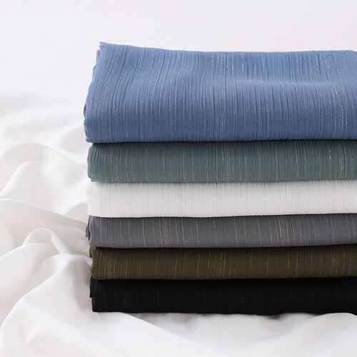 Malaysia Pure Color Silver Wire Chiffon Natural Crease Long Scarf Solid Color Scarf Indonesian Headscarf Pleated Scarf Shawl