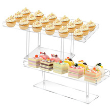 跨境亚克力展示架甜品茶歇收纳展示架透明化妆品鲜花蛋糕展示架
