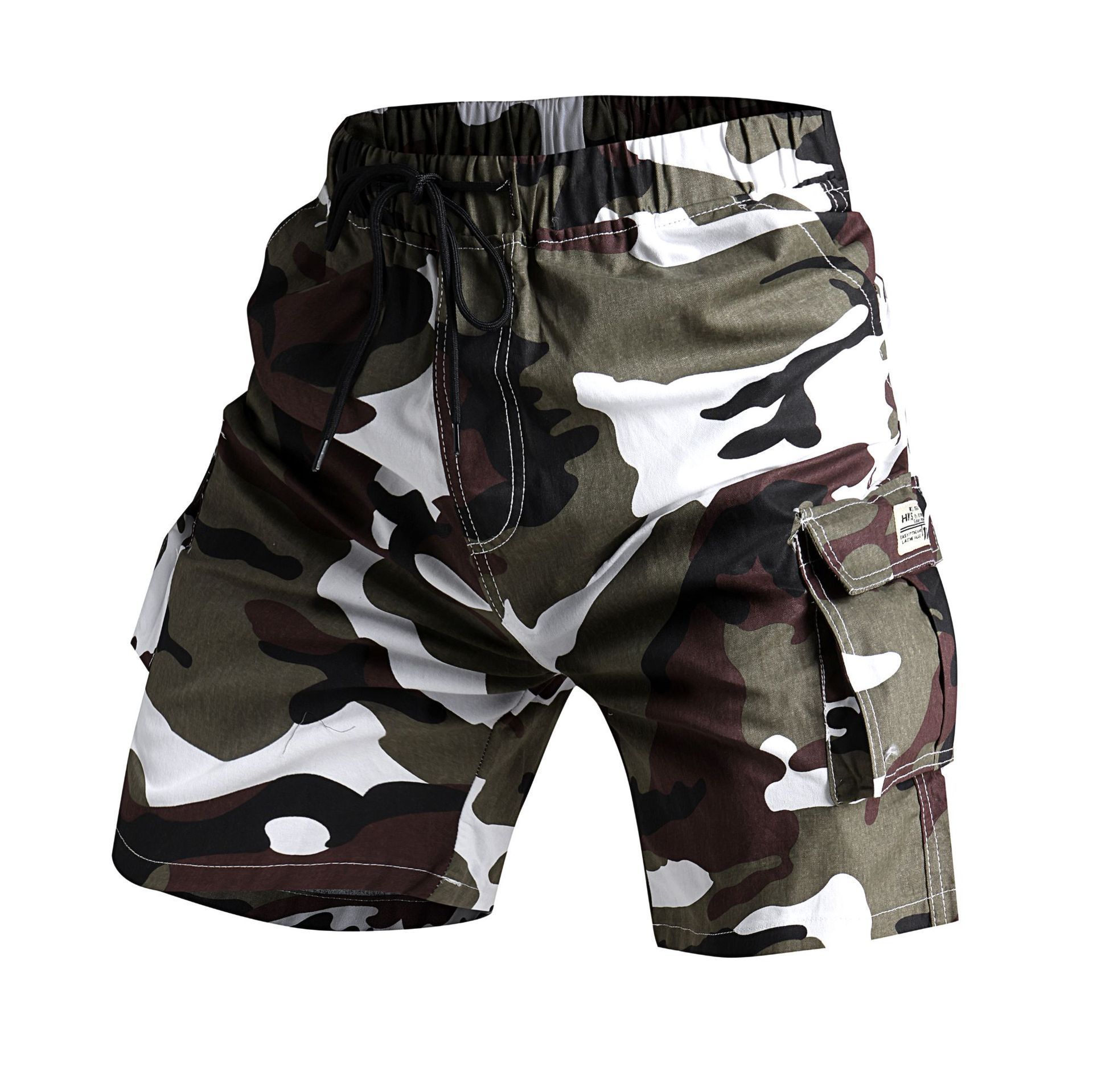 Cross-Border Large Size Camouflage Cargo Shorts for Men 2025 Summer Thin Men's Straight Pants Loose Casual Beach Pants
