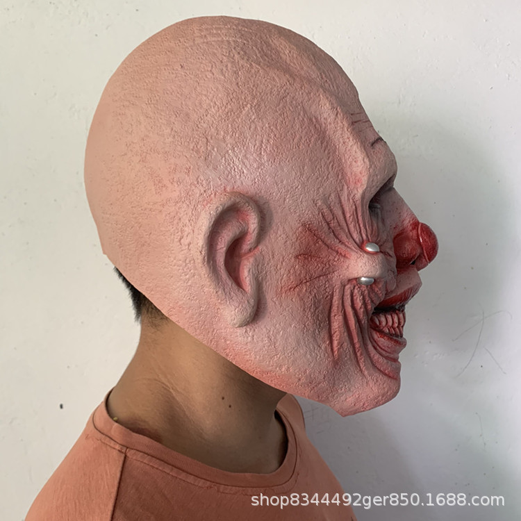 Nueva máscara de payaso transfronteriza Halloween juego de rol tocado de látex payaso de circo máscara de nariz roja