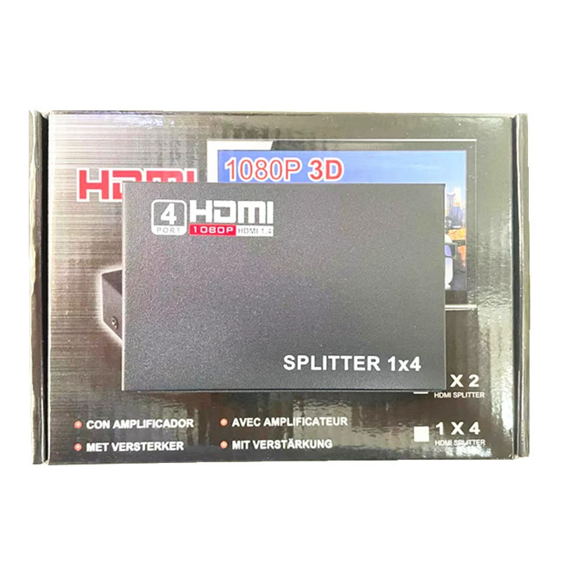 HDMI сплиттер 1 вход → 4 выхода видео, HDMI 1 в 4, делитель на четыре экрана, поддержка 4K