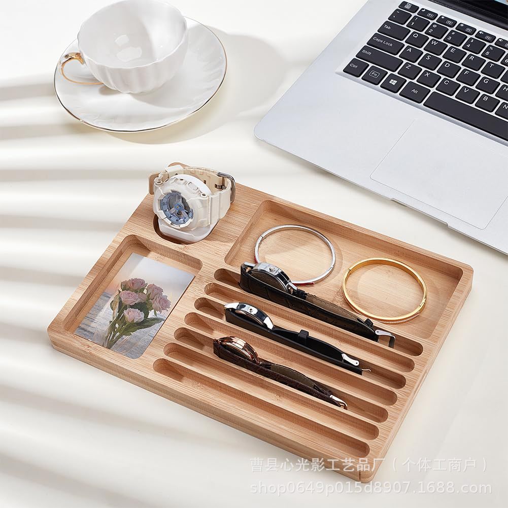 Wooden Jewelry Tray Watch Storage Tray Rectangular Household Wooden Watch Strap Storage Box Display Tray Display Tray