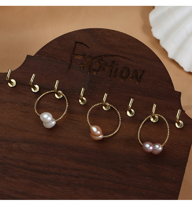 Wholesale Elegant Simple Style Geometric Freshwater Pearl Copper Rings display picture 12