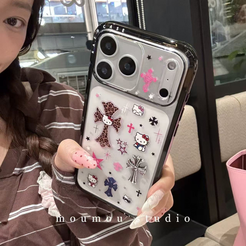 甜酷豹纹十字架猫咪适用iPhone17promax苹果16手机壳15爆款14/13|undefined