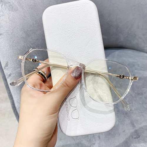 TR90 ultra-light blue light blocking glasses with polygon frame, popular model, suitable for natural face, slimming computer glasses, can be customized for myopia