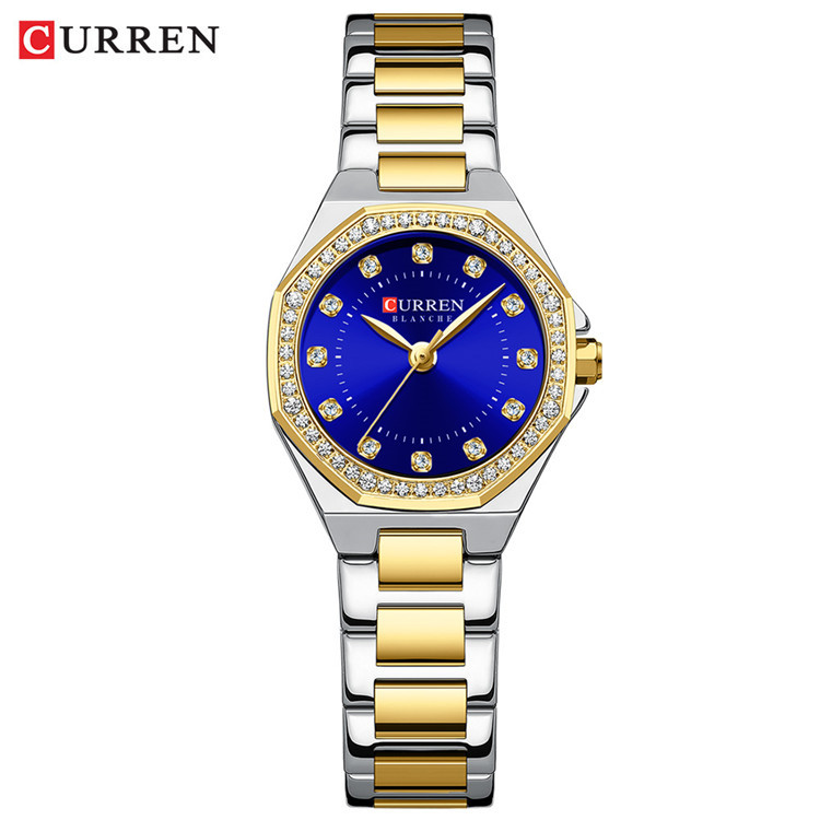 CURREN / CURREN 9100 moda minimalista hombre mujer casual reloj de diamantes disco hombre relojería