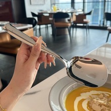 精致不锈钢分餐勺大号公用勺家用调羹西餐勺酒店服务大勺子分菜勺