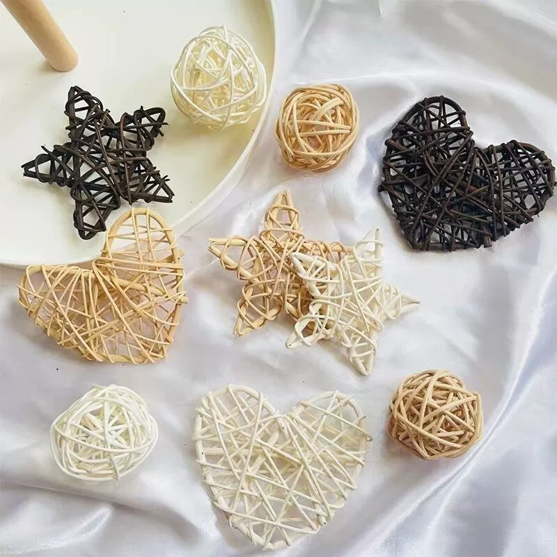 Трехцветная пентаграммовая звезда любви Фотографические реквизиты растения в форме сердца, плетеные рождественские украшения на день Святого Валентина