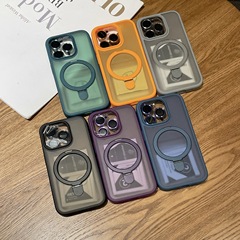 IPhone16proの肌感磁気吸引携帯ケースを適用するアップル15proはレンズフィルム14のスタンドで保護している