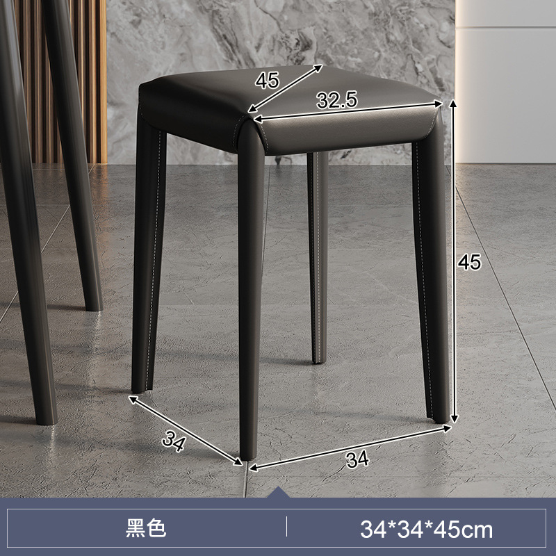 Silla de comedor de cuero silla simple mesa de comedor y silla 2023 Nuevo Hogar mesa de comedor taburete Luz de lujo de alta calidad Silla de estilo crema