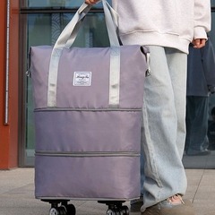 萬向輪旅行包大容量短途出差旅行包手提行李包雙層可擴展旅行包