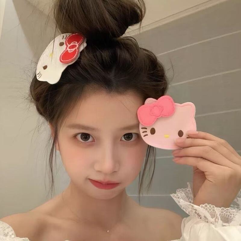 かわいいリボンキティ猫の髪の毛ベルクロ甘い女の子の額前髪ヘアピンヘアピン子供用帽子|undefined