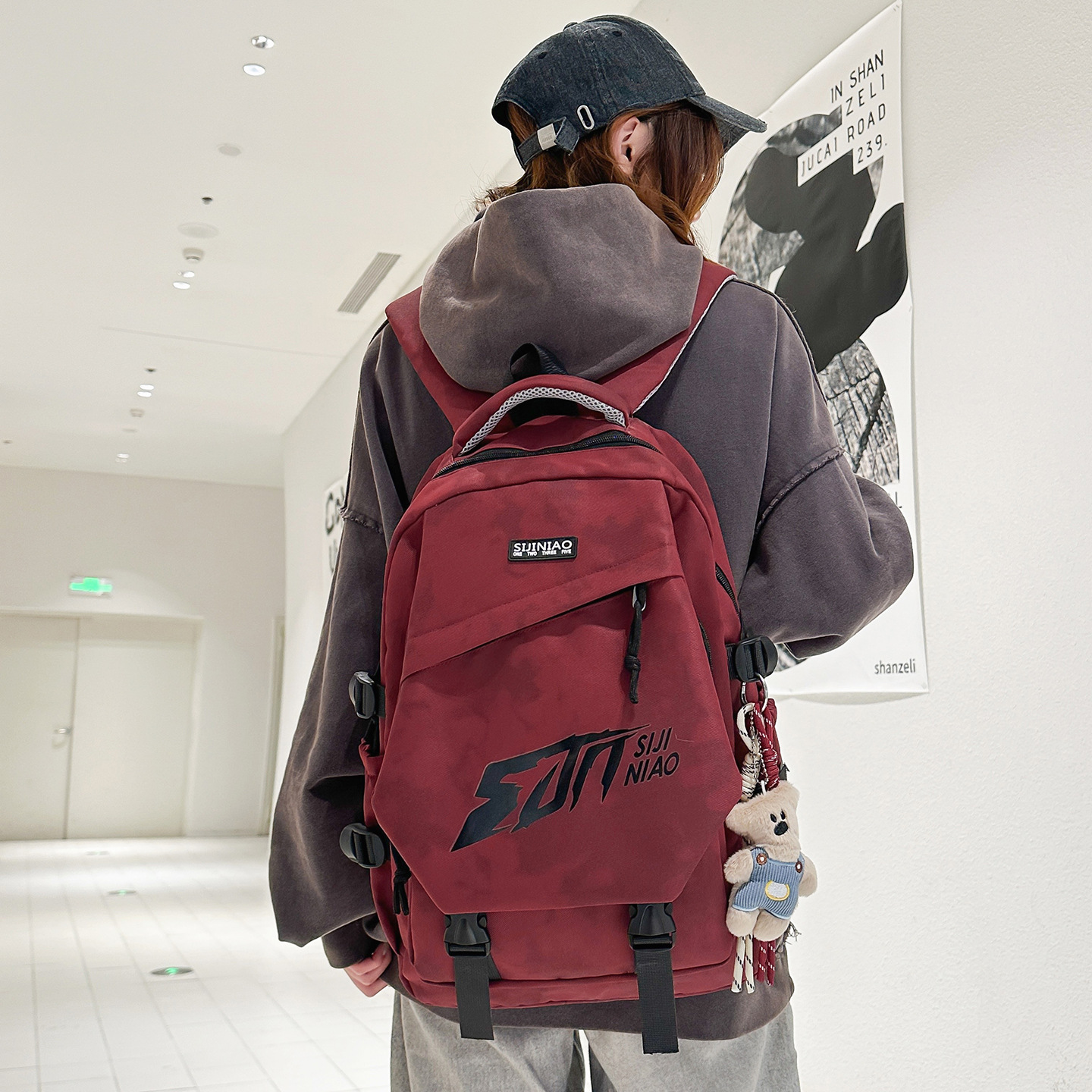 New Trendy Couple Backpacks with Cool Lettering, Lightweight Travel Bags for Men and Women, Large Capacity Backpacks, School Bags for Middle and High School Students