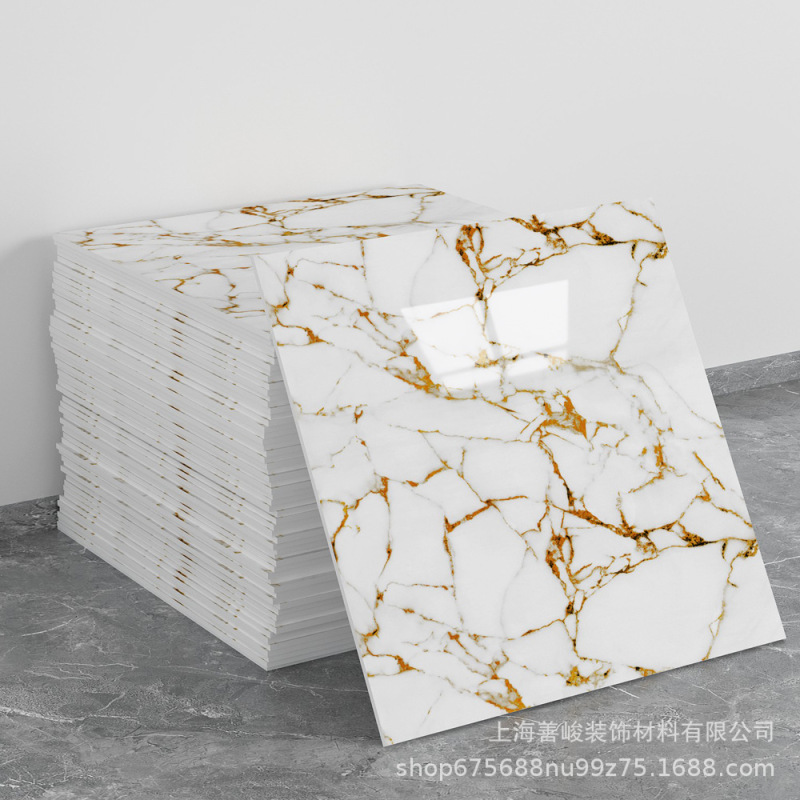 跨境出口批发30*30cm 仿瓷砖大理石纹自粘墙壁纸护墙板铝塑板贴纸|undefined