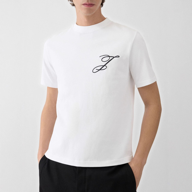 Jacquemus Cross-Border 26Th Autumn/Winter Men's Logo Printed Heavyweight Solid Color Loose Short-Sleeve T-Shirt Top Jacquemus Cross-Border 26Th Autumn/Winter Men's Logo Printed Heavyweight Solid Color Loose Short-Sleeve T-Shirt Top