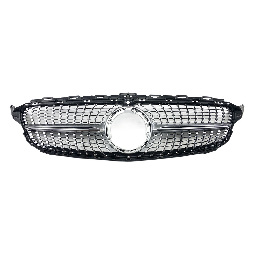 Suitable for Mercedes-Benz C-Class W205 Full Star Grille 14-22 Models Modified Amg Vertical Bar Gt Front Grille