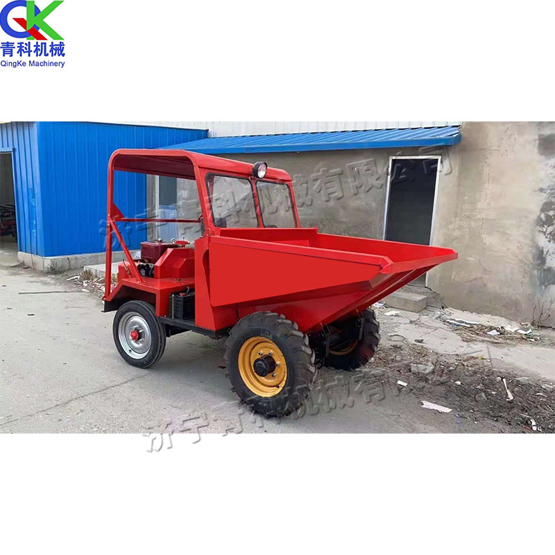 农散料运输前翻斗车 柴油三轮蹦蹦车 山区施工用四轮装载车