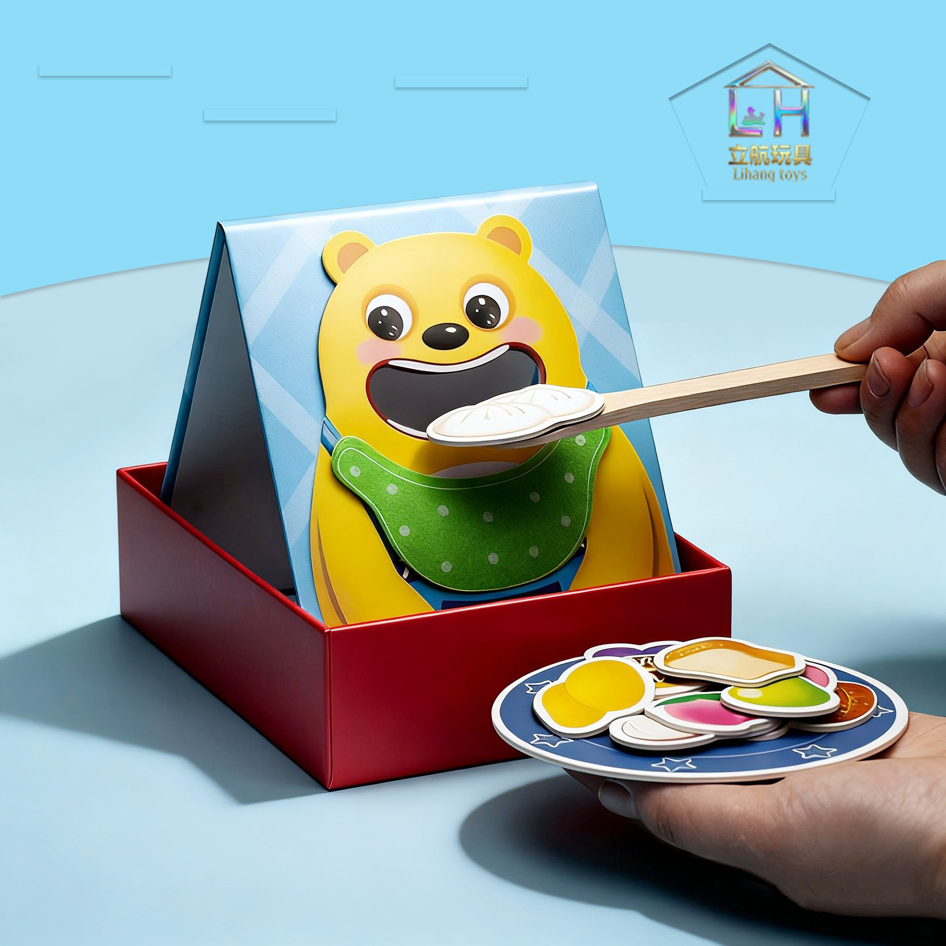 Hungry Bear Feeding Desktop Game Pretend Play Simulation Toddler Hand-Eye Coordination Training Baby Educational Toy