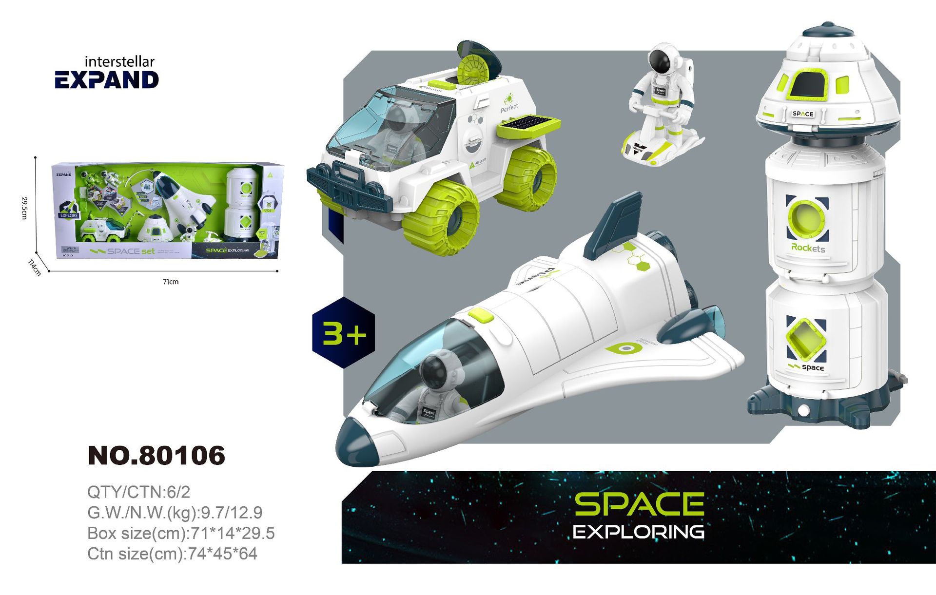 Espacio caliente transfronterizo cohete espacial nave espacial para niños estación espacial modelo de avión niños y niñas juguetes al por mayor