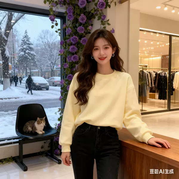 Heavyweight Crewneck Sweatshirt for Men and Women, 2025 New Trendy Brand for Teenagers, Loose Fit, Long-Sleeve Top for Spring and Autumn