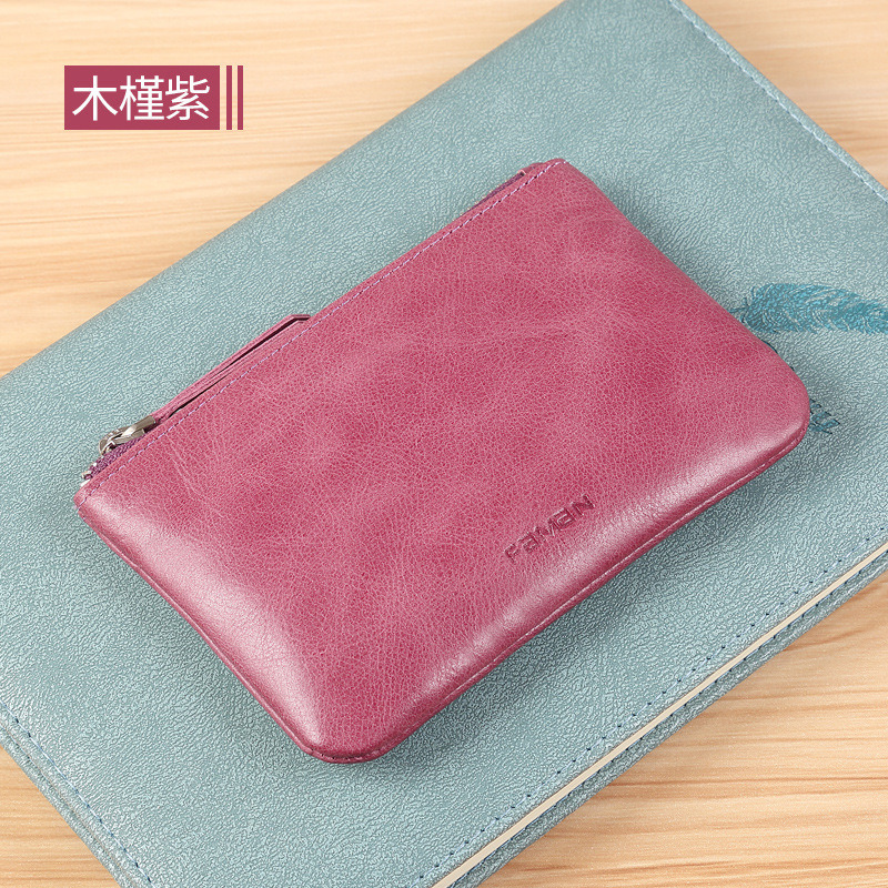 Cartera pequeña, mini bolso de moneda de cuero para hombre, bolso de tarjeta de cambio simple multifuncional, bolso de dinero ultrafino, mano para mujer, hombre