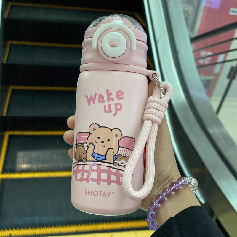 尚泰公仔保温杯双饮316L不锈钢儿童上学男女生大容量便携吸管杯子|undefined