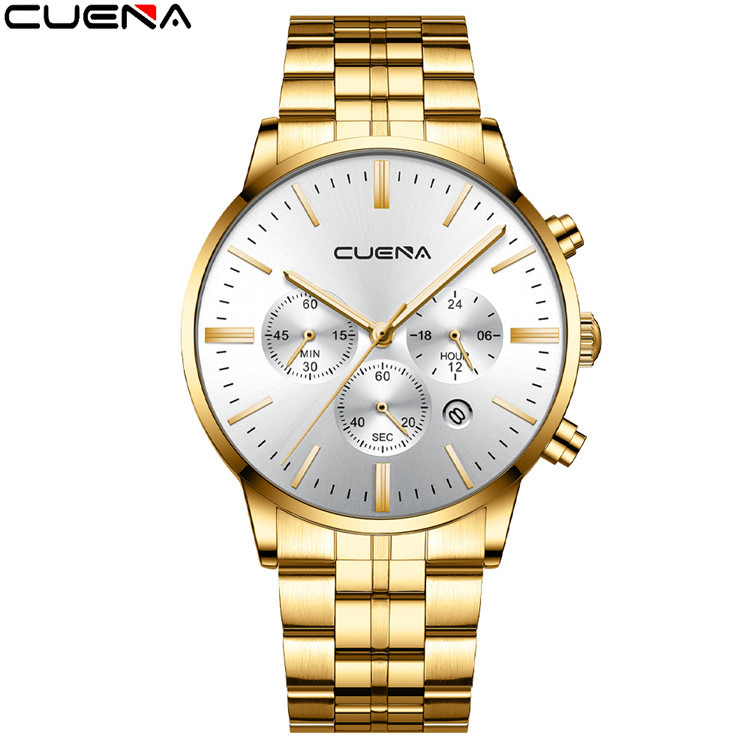 Nuevo reloj de negocios para hombres reloj de seis Pines de acero inoxidable multifuncional estudiante impermeable Comercio exterior Venta caliente