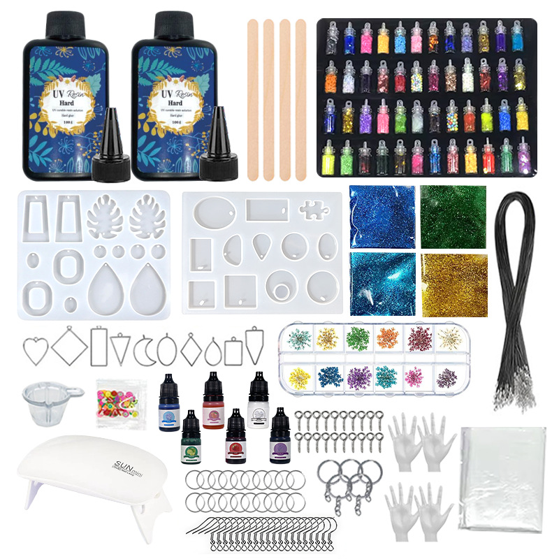 Gluente UV cristal UV goteo UV resina UV endureced adhesivo diy joyería material colgante conjunto transfronterizo