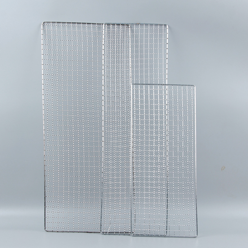 Manufacturer wholesale barbecue mesh stainless steel grill mesh mesh grilled fish clip grid barbecue grate rectangular mesh rack
