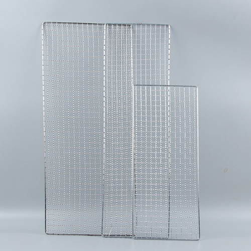 Manufacturer wholesale barbecue mesh stainless steel grill mesh mesh grilled fish clip grid barbecue grate rectangular mesh rack