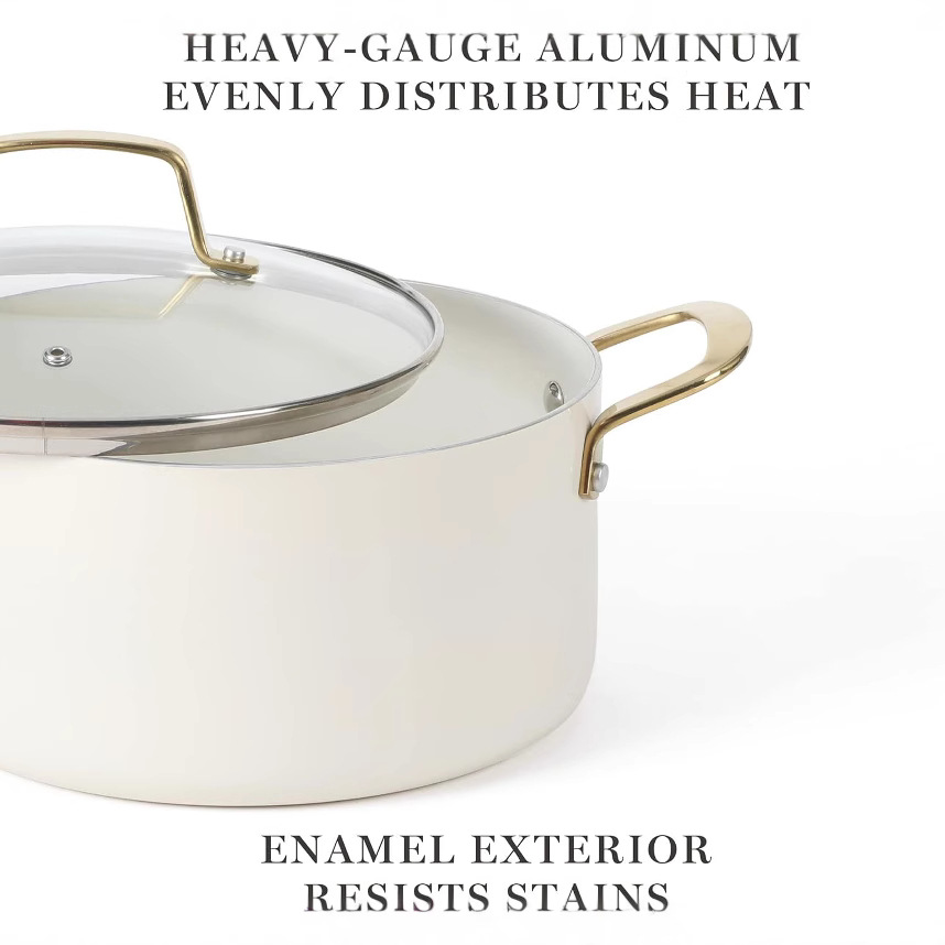 Comercio exterior transfronterizo de granito juego de 12 piezas de piedra médica olla antiadherente juego completo de ollas y utensilios domésticos cocina de inducción estufa de gas