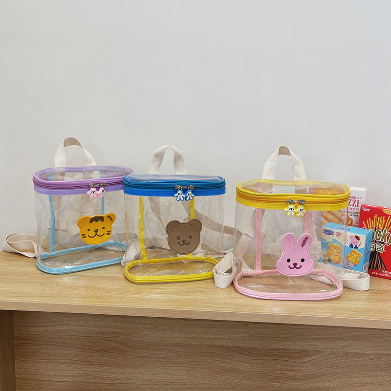 Jardín de infantes mochila para niños lindos osos bolsas de jalea transparentes para niños y niñas nuevas mochilas para niños a prueba de rociadores comercio exterior