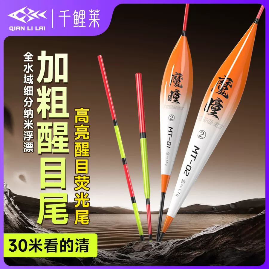 千鲤莱鲢鳙浮漂浮标大物浅水鱼漂醒目高灵敏加粗尾纳米鱼漂一整套