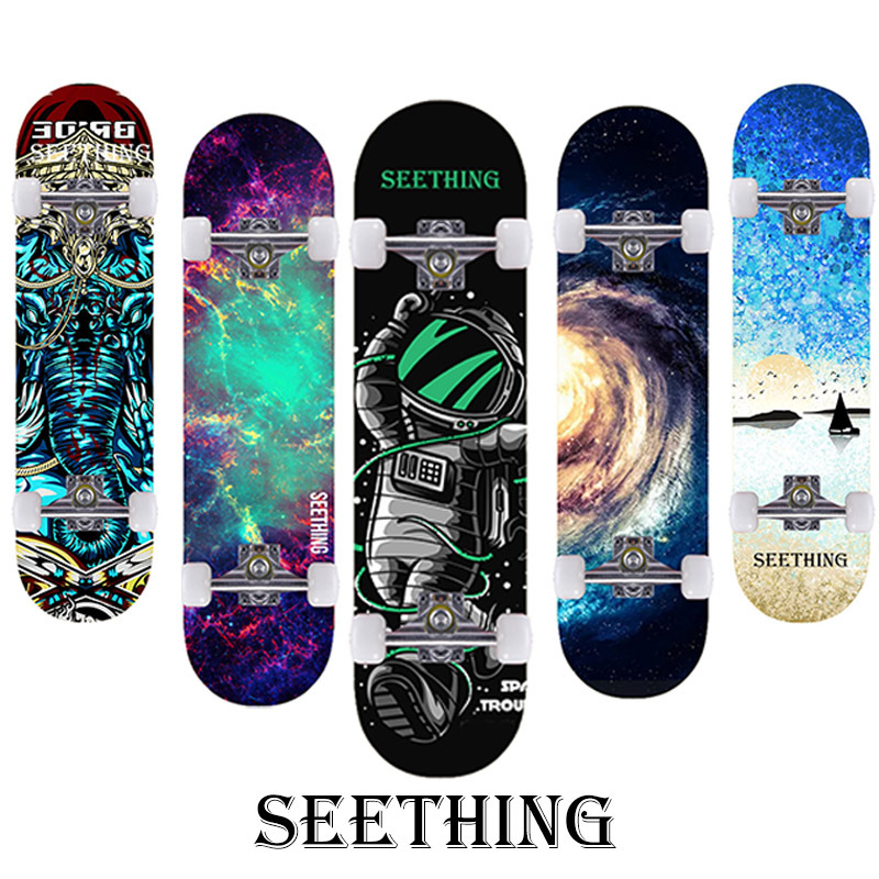 Factory direct beginners four-wheel skateboard double rocker adult children universal professional skateboard cross-border exclusive