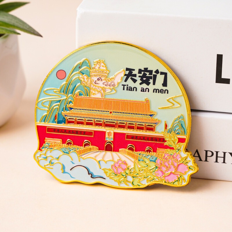 在庫あり 文化的で創造的な金属製冷蔵庫マグネット 中国都市 ドゥオイン（抖音）インスタグラム 新作 立体マグネット 成都 青島 冷蔵庫マグネット|undefined