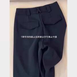 黑色直筒西装裤女2026新款夏夏薄款复古高腰显瘦小个子阔腿休闲裤